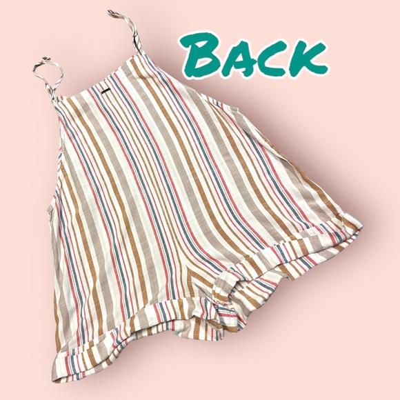 🎉HP!🎉Volcom striped romper in cream, grey-teal, peach/pink and tan. Size XS 🌺 - Picture 4 of 13